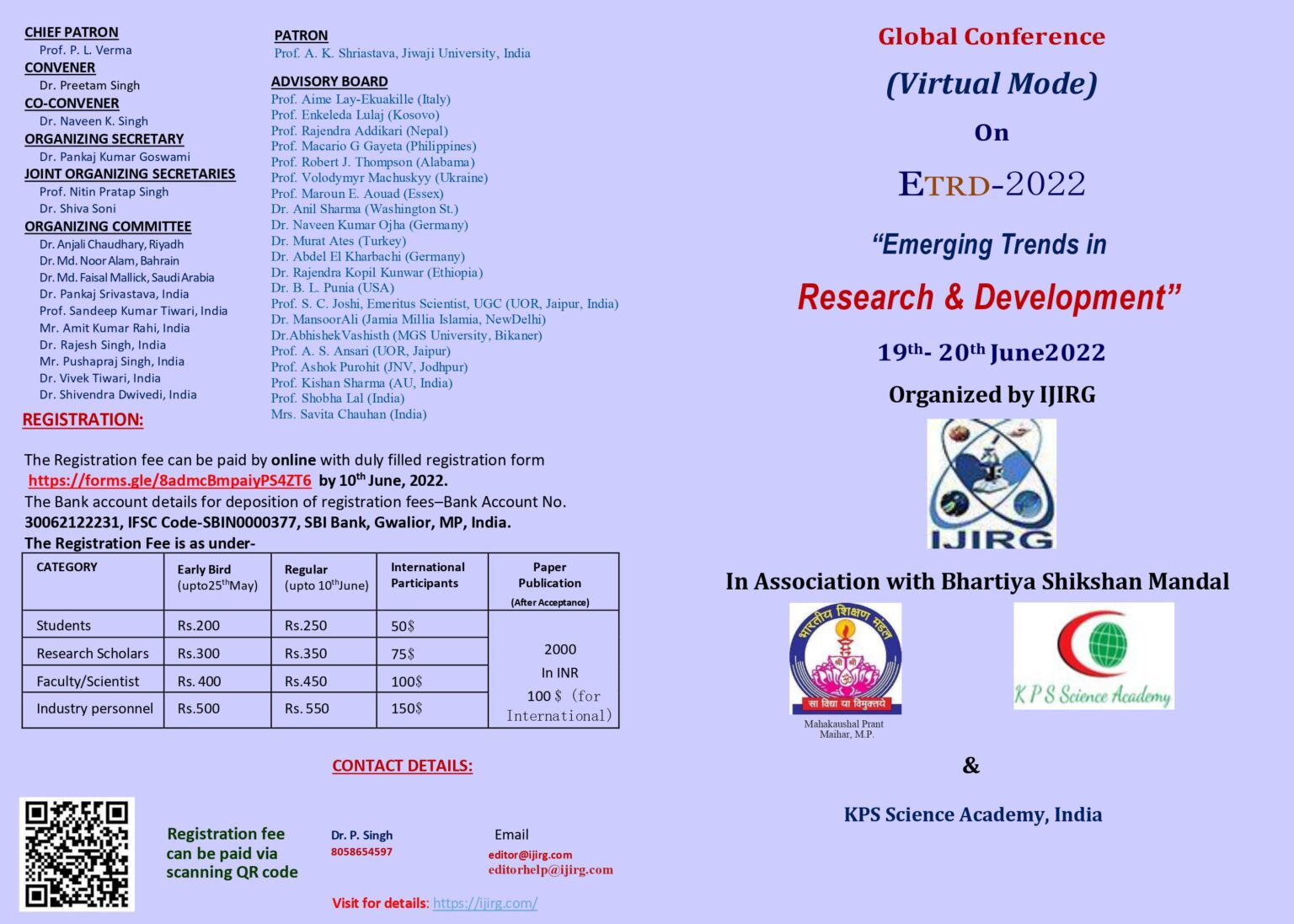 international journal of innovative research and scientific studies fees